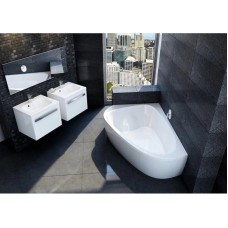 Акриловая асимметричная ванна LoveStory II PU Plus L белая Ravak C771000000