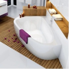 Акриловая асимметричная ванна LoveStory II PU Plus L белая Ravak C771000000