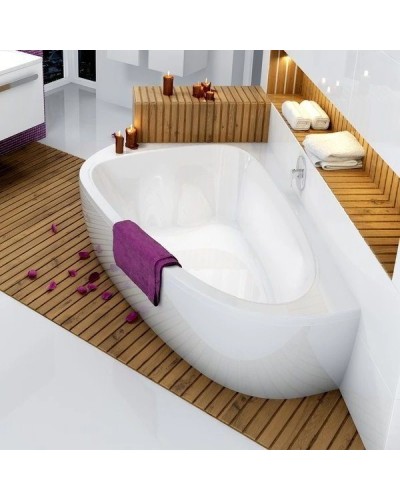 Акриловая асимметричная ванна LoveStory II PU Plus L белая Ravak C771000000