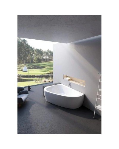 Акриловая асимметричная ванна LoveStory II PU Plus L белая Ravak C771000000