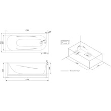 Акриловая ванна 170x70 см Damixa Willow WILL-170-070W-A