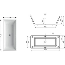 Акриловая отдельностоящая ванна Freedom R 1750x750 мм Ravak XC00100021