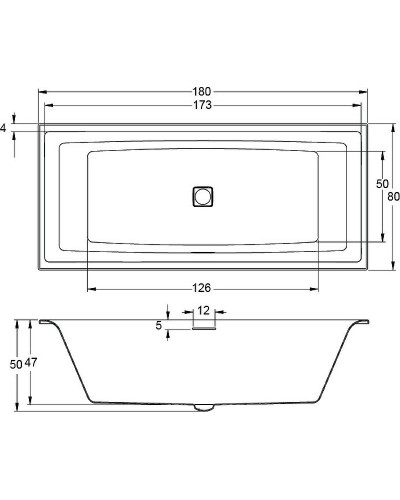 Акриловая ванна Riho Still Square 180х80 B099003005 (BR0100500K00130) LED R без гидромассажа