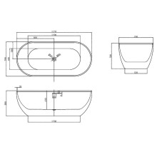 Акриловая ванна Abber AB9241 172х74 без гидромассажа