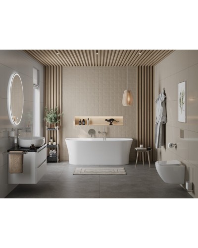 Пристенная, полукруглая акриловая ванна в комплекте со сливом-переливом BelBagno BB711-1700-750