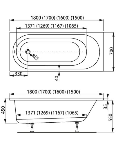 Акриловая ванна Vagnerplast Kasandra 180x70 без гидромассажа
