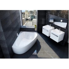 Акриловая асимметричная ванна LoveStory II PU Plus P белая Ravak C781000000