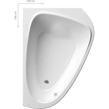 Акриловая асимметричная ванна LoveStory II PU Plus P белая Ravak C781000000