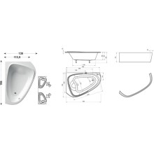 Акриловая асимметричная ванна LoveStory II PU Plus P белая Ravak C781000000