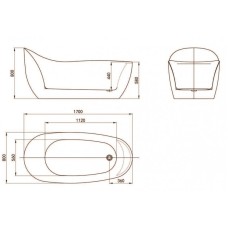 Акриловая ванна отдельностоящая BelBagno BB205-1700-800