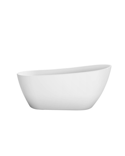 Отдельностоящая, полукруглая акриловая ванна в комплекте со сливом-переливом BelBagno BB704-1700-800-K