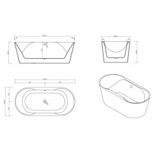 Акриловая ванна BelBagno BB200-1700-800-NERO