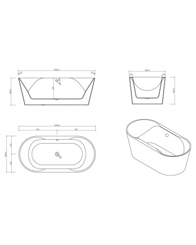 Акриловая ванна BelBagno BB200-1700-800-NERO