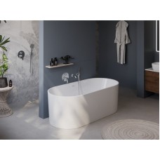 Отдельностоящая, овальная акриловая ванна в комплекте со сливом-переливом BelBagno BB705-1800-800