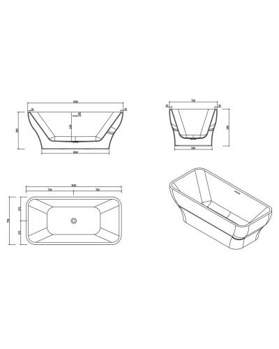 Акриловая ванна BelBagno BB73-1500-750