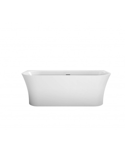 Пристенная, полукруглая акриловая ванна в комплекте со сливом-переливом BelBagno BB711-1550-700