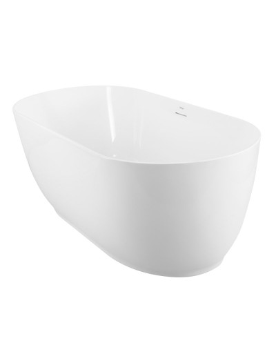 Отдельностоящая овальная акриловая ванна в комплекте со сливом-переливом BelBagno BB413-1500-800