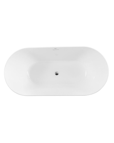 Отдельностоящая овальная акриловая ванна в комплекте со сливом-переливом BelBagno BB413-1500-800