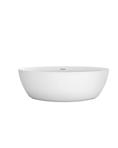 Отдельностоящая, полукруглая акриловая ванна в комплекте со сливом-переливом BelBagno BB707-1860-880
