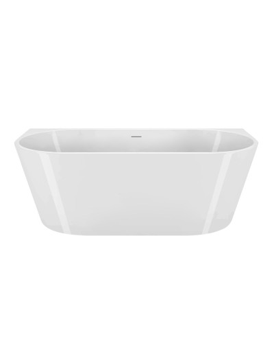 Пристенная, полукруглая акриловая ванна в комплекте со сливом-переливом BelBagno BB710-1700-800