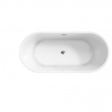 Отдельностоящая овальная акриловая ванна со сливом-переливом BelBagno BB709-1700-780-W/MC шоколад матовый