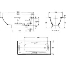 Чугунная ванна 160x70 Jacob Delafon Prelude E2934-00