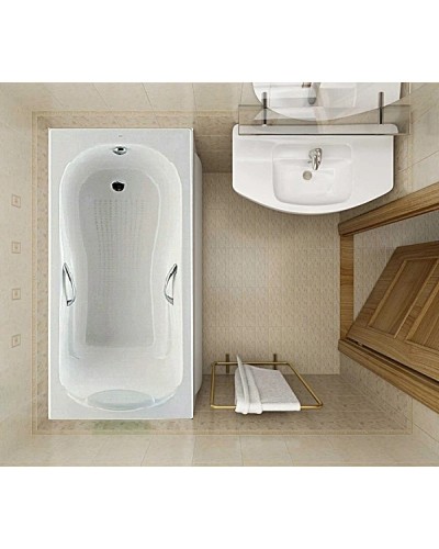 Чугунная ванна 170х80 см с противоскользящим покрытием Roca Haiti 2327G000R