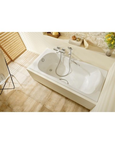 Чугунная ванна Roca Haiti 150x80 2332G000R с отверстиями для ручек с антискользящим покрытием