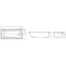 Чугунная ванна Jacob Delafon Blis 170x75 E6D902-0 с антискользящим покрытием