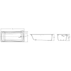 Чугунная ванна Jacob Delafon Blis 170x75 E6D902-0 с антискользящим покрытием