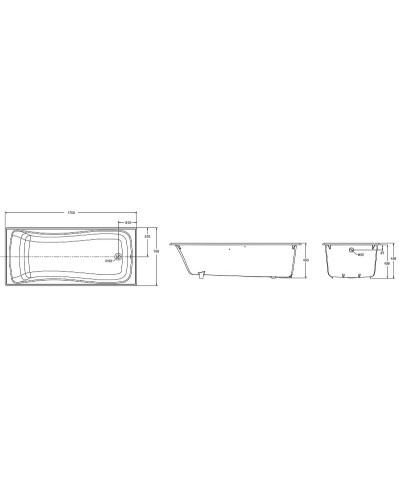 Чугунная ванна Jacob Delafon Blis 170x75 E6D902-0 с антискользящим покрытием