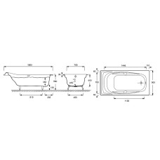 Чугунная ванна Jacob Delafon Super Repos 180x90 E2902-00 с антискользящим покрытием