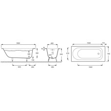 Чугунная ванна Jacob Delafon Soissons 160x70 E2931-00 без антискользящего покрытия