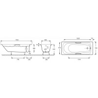 Чугунная ванна Jacob Delafon Melanie 170x70 E2925-00 с антискользящим покрытием