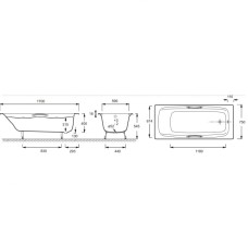 Чугунная ванна Jacob Delafon Diapason 170x75 E2937-00 с антискользящим покрытием