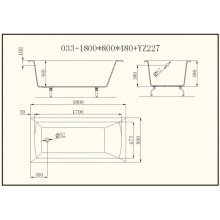 Чугунная ванна 180x80 см без ручек Castalia Prime S2021 Ц0000146