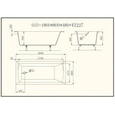 Чугунная ванна 180x80 см без ручек Castalia Prime S2021 Ц0000146