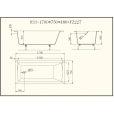 Чугунная ванна 170x75 см без ручек Castalia Prime S2021 Ц0000144