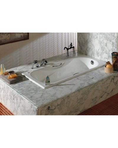 Чугунная ванна 150x75 см с противоскользящим покрытием Roca Malibu SET/2315G000R/526803010/150412330