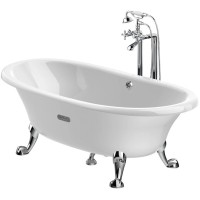 Чугунная ванна 170х85 см с противоскользящим покрытием Roca Newcast White 233650007