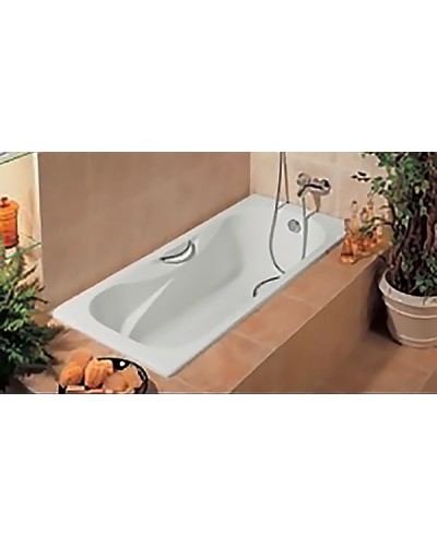 Чугунная ванна Roca Malibu 160x75 2310G000R с отверстиями для ручек с противоскользящим покрытием