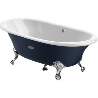 Чугунная ванна 170х85 см с противоскользящим покрытием Roca Newcast Navy Blue 233650004