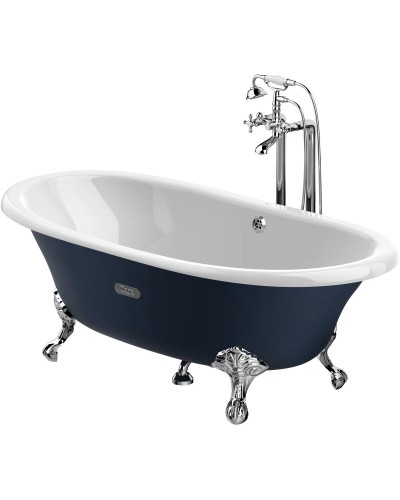 Чугунная ванна 170х85 см с противоскользящим покрытием Roca Newcast Navy Blue 233650004