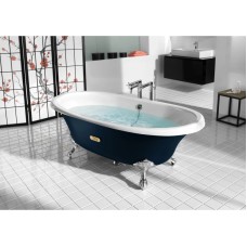 Чугунная ванна 170х85 см с противоскользящим покрытием Roca Newcast Navy Blue 233650004