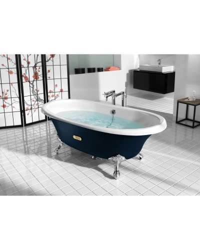 Чугунная ванна 170х85 см с противоскользящим покрытием Roca Newcast Navy Blue 233650004