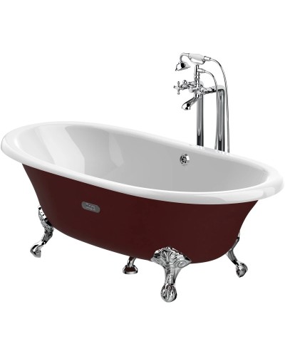 Чугунная ванна 170х85 см с противоскользящим покрытием Roca Newcast Bordeaux 233650003