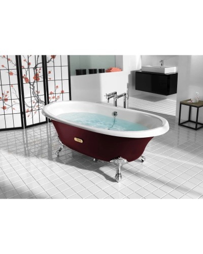 Чугунная ванна 170х85 см с противоскользящим покрытием Roca Newcast Bordeaux 233650003