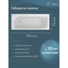 Ванна чугунная Delice Biove 170х75 DLR220509