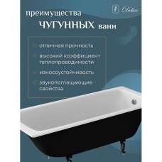 Ванна чугунная Delice Biove 170х75 с ручками DLR220509R