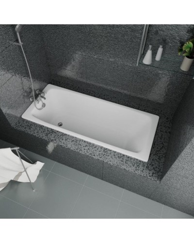 Ванна чугунная Delice Biove 170х75 с черными матовыми ручками DLR220509RB